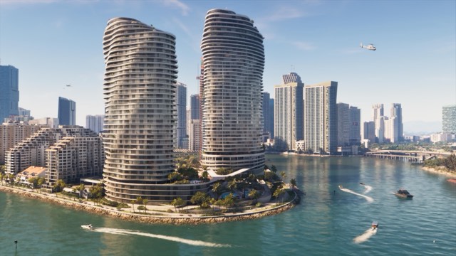 GTA 6 Vice City: twin towers on the bay