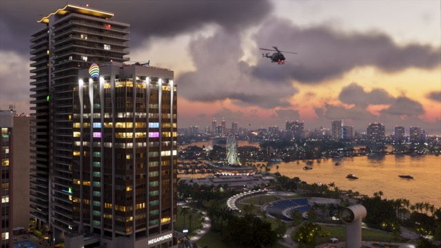 GTA 6 Vice City: sunset over the bay
