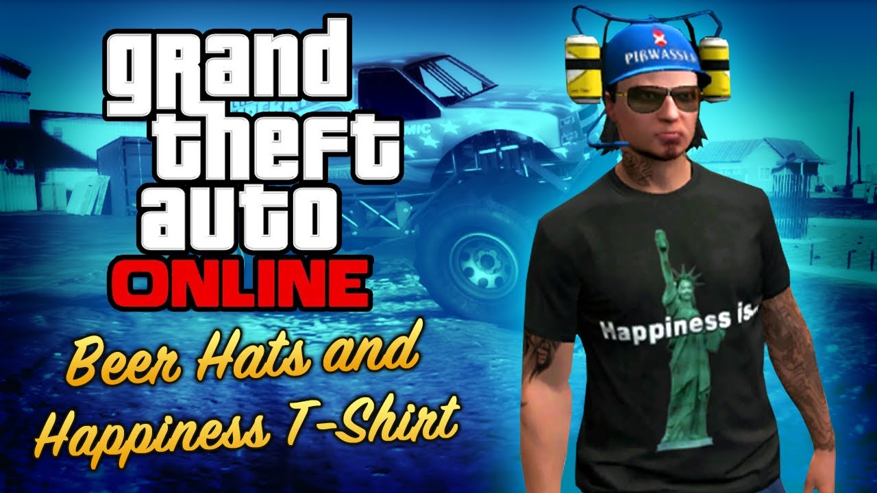 Cheat GTA Online – Beer Hats and Statue of Happiness T-Shirt