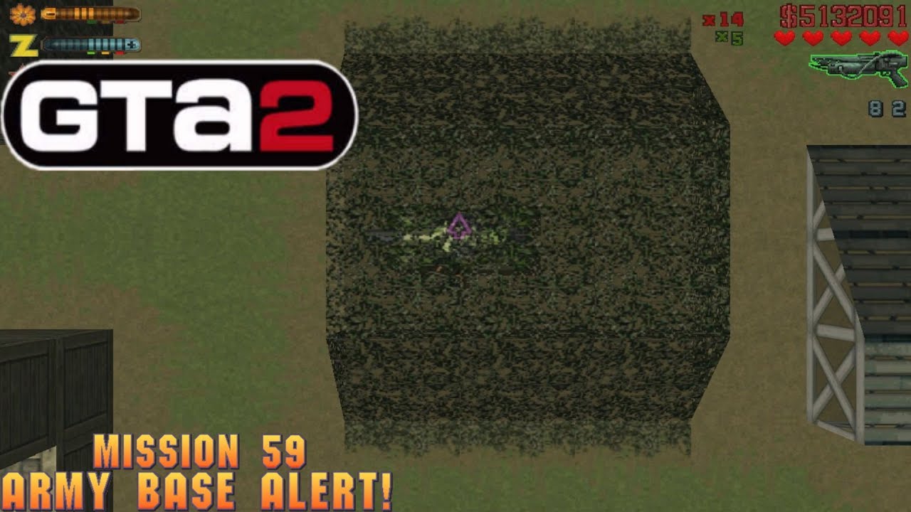 Cheat GTA 2 Mission 59 – Army Base Alert!