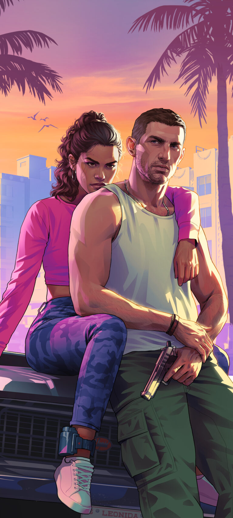 GTA 6 wallpaper: Jason and Lucia (01), phone format