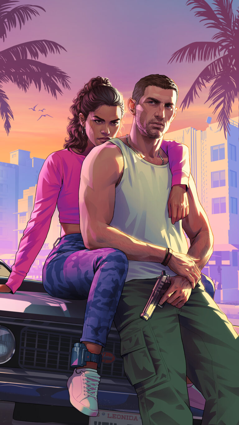 GTA 6 wallpaper: Jason and Lucia (01), portrait format