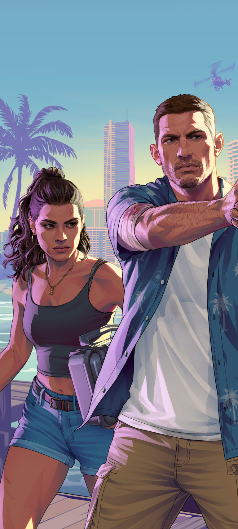 GTA 6 wallpaper: Jason and Lucia (02), phone (b) format