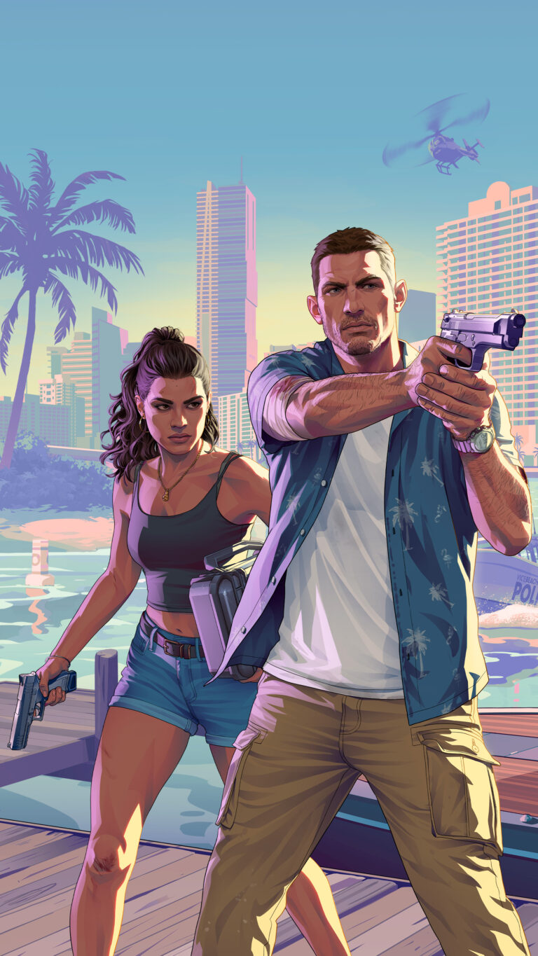 GTA 6 wallpaper: Jason and Lucia (02), portrait format