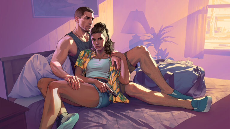 GTA 6 wallpaper: Jason and Lucia Motel, desktop format