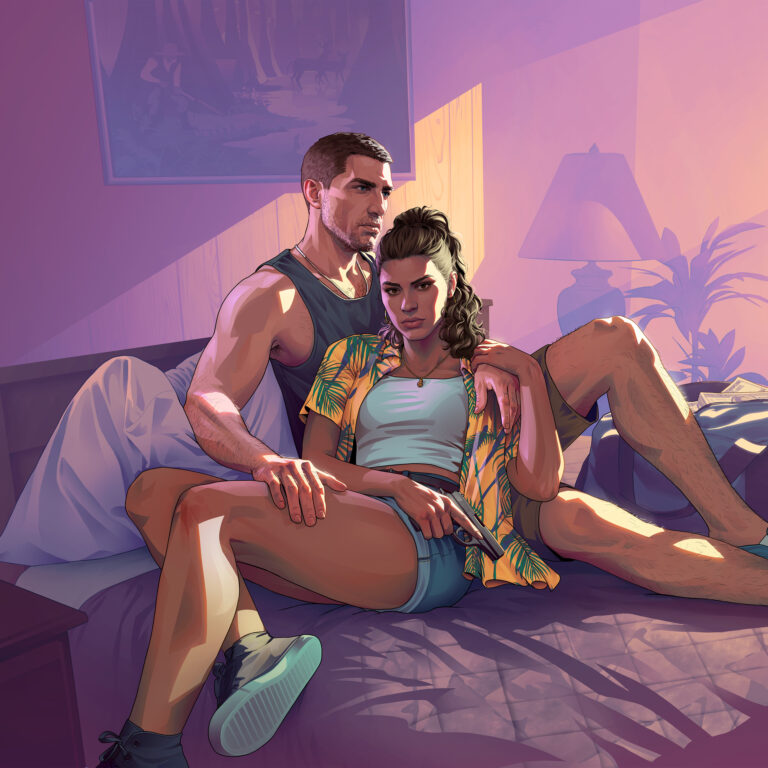 GTA 6 wallpaper: Jason and Lucia Motel, tablet format