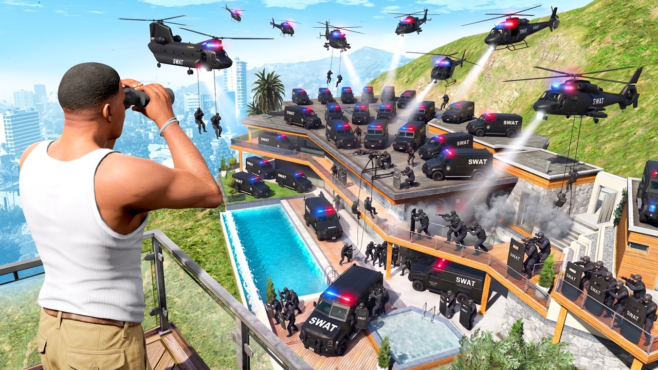 Chaos in Vinewood Hills: Inside the Intense GTA 5 SWAT Raid on Franklin’s House