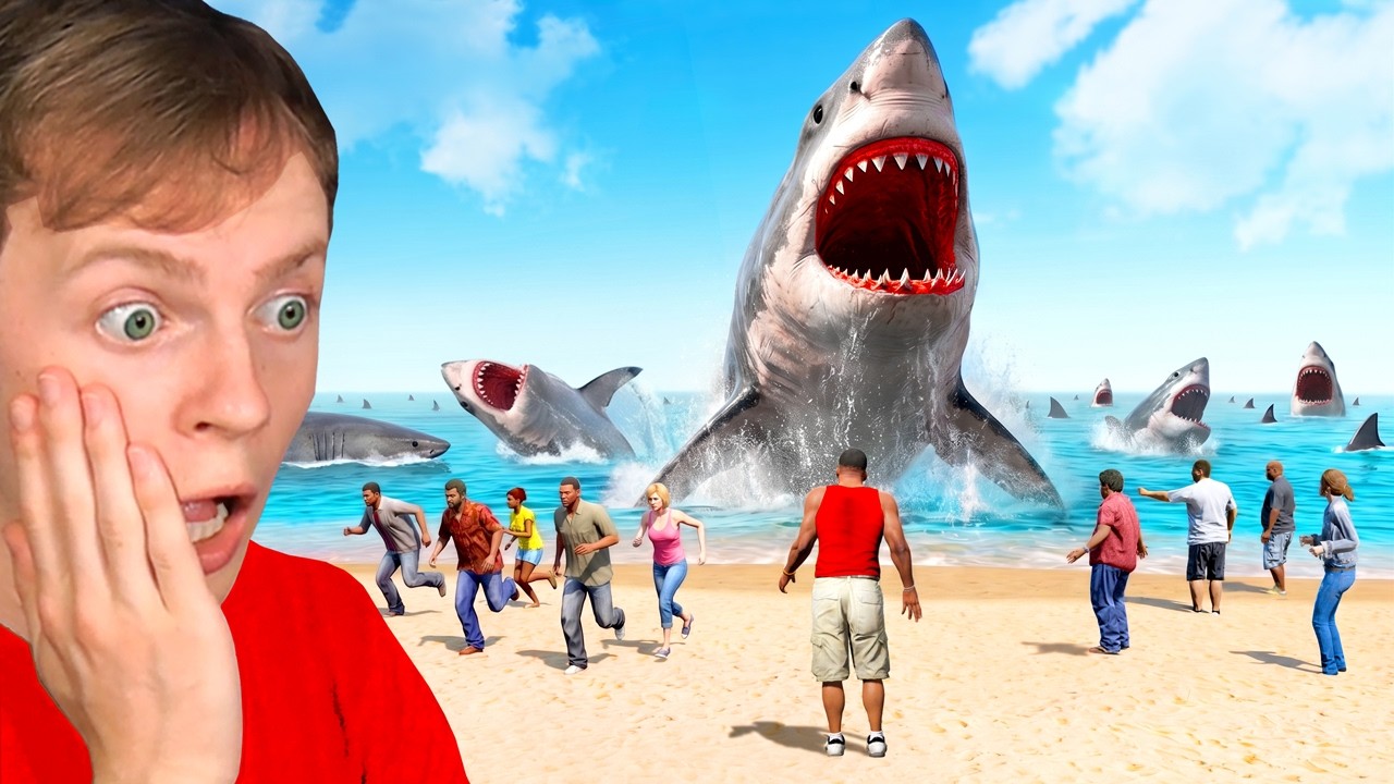 When a Thousand GTA 5 Megalodon Sharks Invade Los Santos